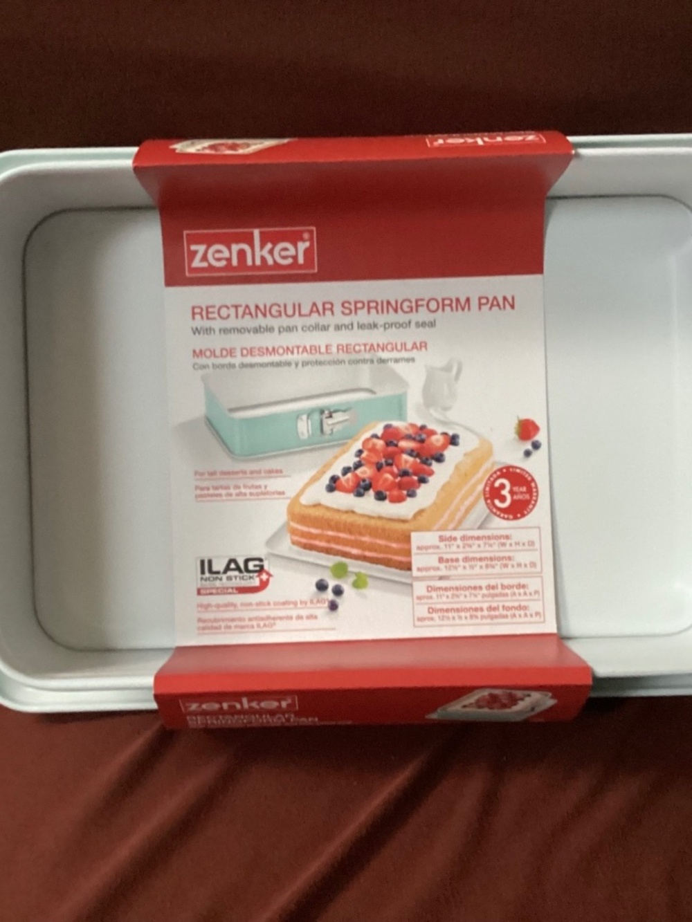 Zenker Rectangular Springform Pan 11” x 2 3/4” x 7 1/4” (W x H x D)  New